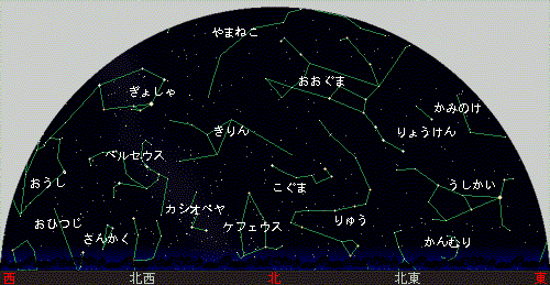 Northern sky chart