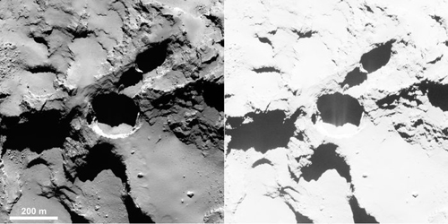 局所的な彗星ジェットが放出されている穴